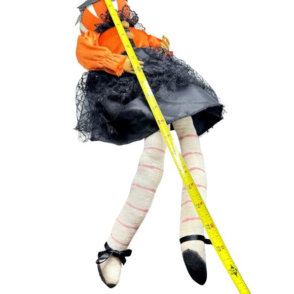 Pumpkin Head Halloween Doll 24" Orange Black - Picture 3 of 15